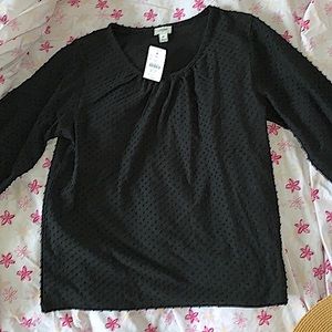 NWT J. Crew Factory Poet- sleeve Clip Dot Top
